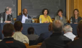 Panel discussing politics - David Blight, Kenneth Mack, Isela Gutiérrez-Gunter, Ari Berman, and Beverly Gage